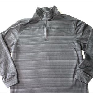 Haggar Men's Quarter-Zip Sweatshirt Tech Grey Black Sweatshirt Shirt Size Medium